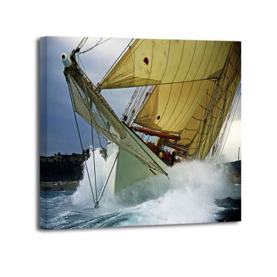 Onne Van der Wal - Schooner Adix Sailing in Rough Waters