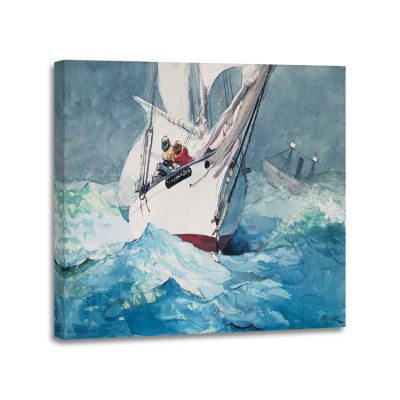 Winslow Homer - Reefing sails around Diamond Shoals